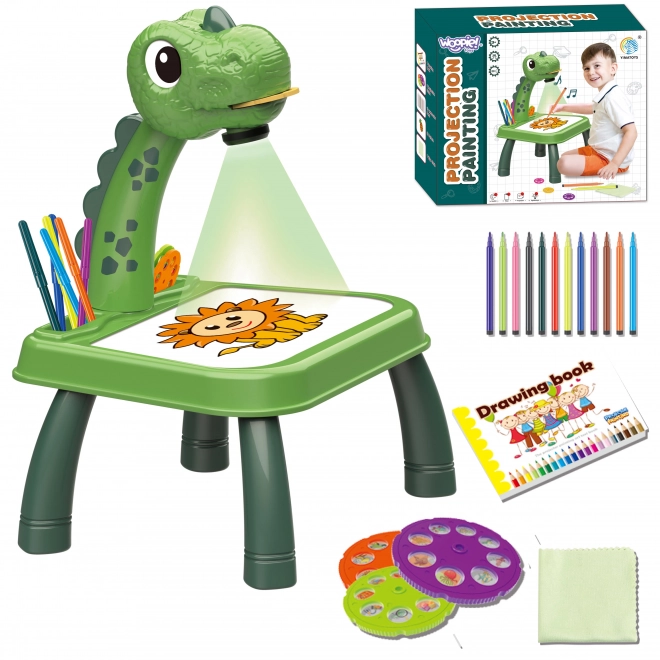 WOOPIE Dinosaur projektor med tavle og tuscher