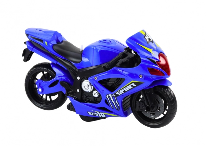 Sportsmotorcykel med friktionsdrev, lys og lyd, 2 farver