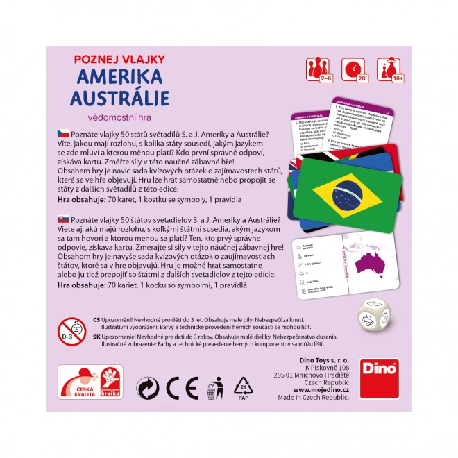 Dino Rejsespil Gæt flag - Amerika og Australien