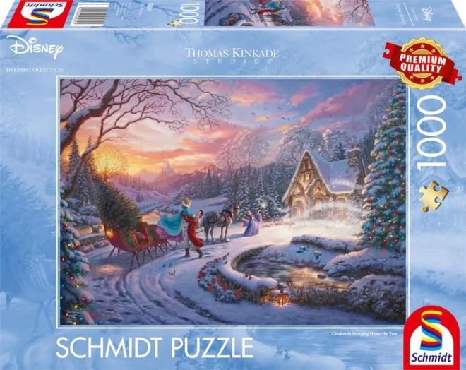 Puzzle Disney: Askepot med prinsen til jul 1000 brikker