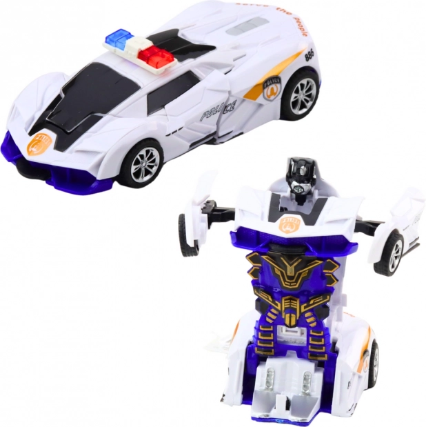Auto robot 2i1 sportslig politibil