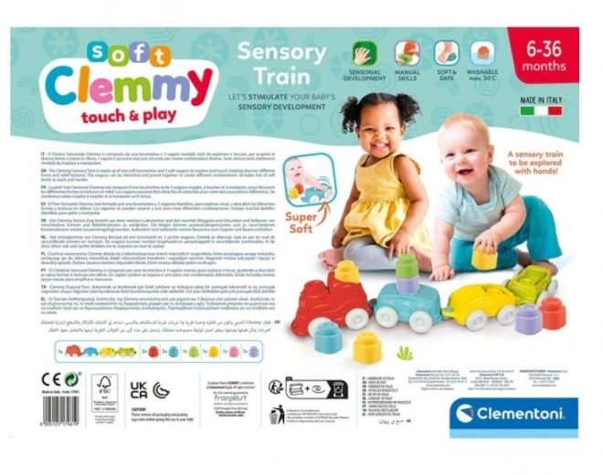 CLEMENTONI Soft Clemmy Sensorisk togbane med klodser