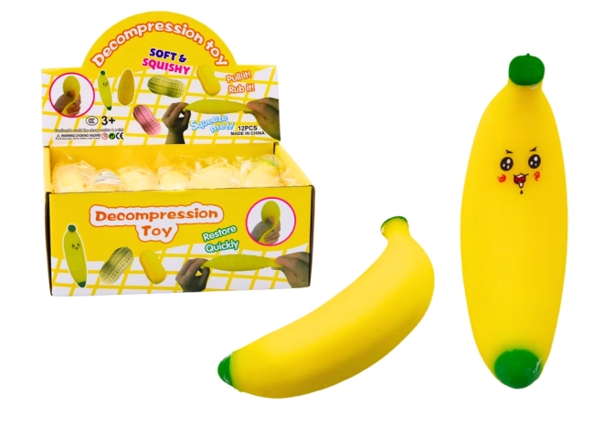 Stressbold formet som en gul banan