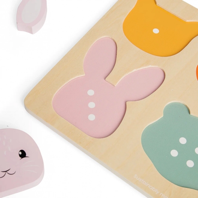 Træ-inlægningspuslespil med tælling Bigjigs Toys