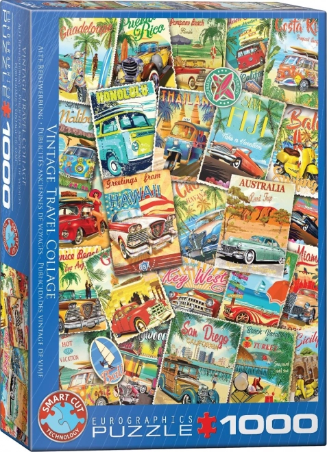 EUROGRAPHICS Retro rejse collage puslespil 1000 brikker
