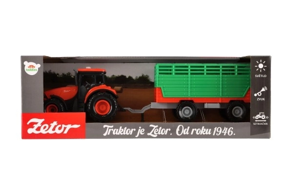 Traktor Zetor med trailer med lys- og lydeffekter - 36 cm