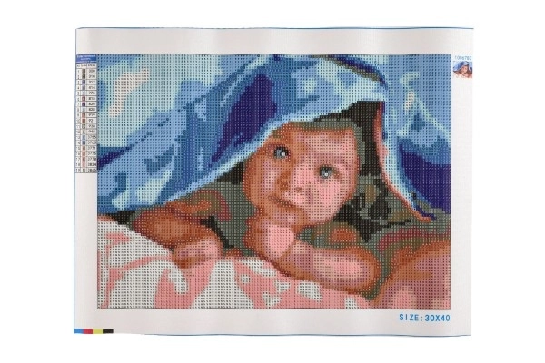 Sæt til diamantmaling - baby under tæppe