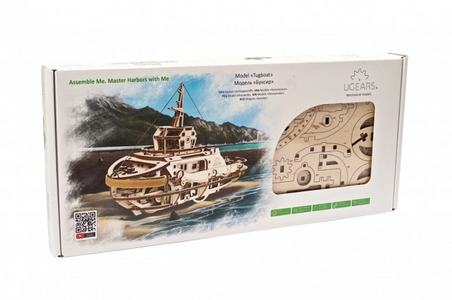 Ugears 3D puslespil - Bugserbåd 169 stykker
