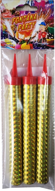 Partyfontæner guld 12 cm, 3 stk