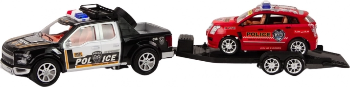 To politibiler med autotrailer