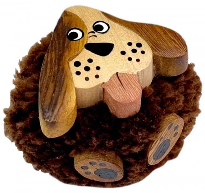 Dvœdetti Stor træ magnet med pompom Hund