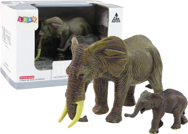 Sæt med 2 elefantfigurer – elefant og unge, Verdens dyr
