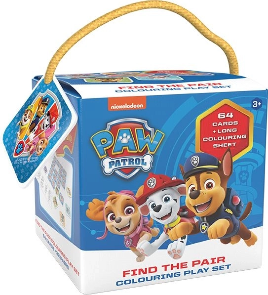Pexeso til rejsen med malebog Paw Patrol i æske 12x12cm
