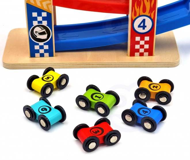 Tooky Toy Farverig bilrutschebane