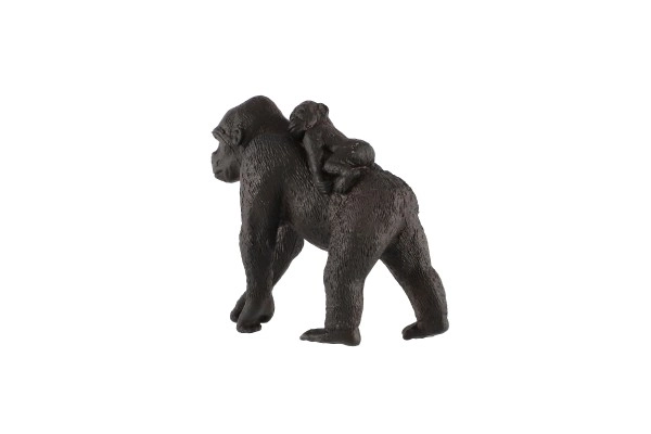 Gorilla med unge i plastpose 9cm
