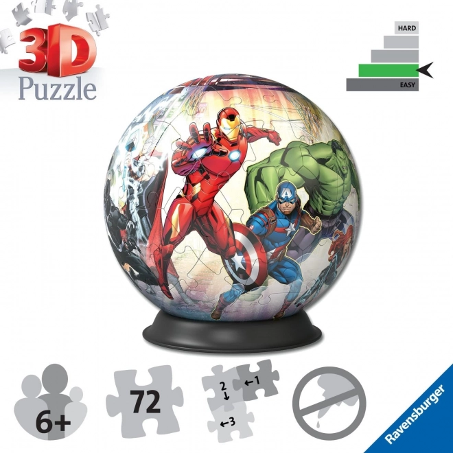 Puslespil-Kugle Marvel: Avengers 72 brikker