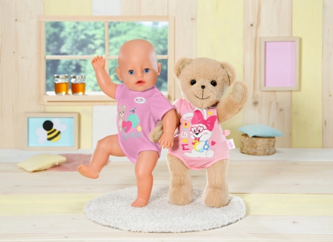 Bamse BABY born, lyserødt tøj