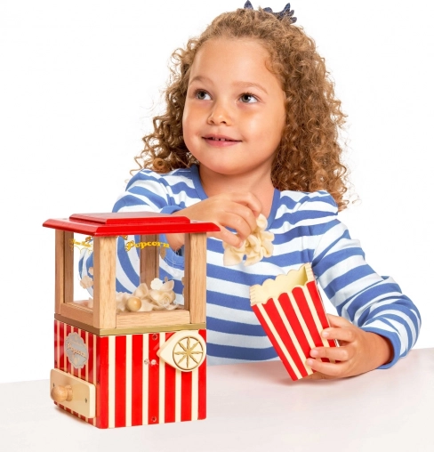 Autentisk sjov med håndtag og filt-popcorn