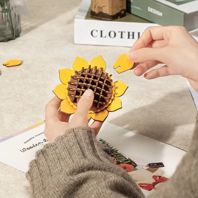 Træ 3D puslespil blomsterbuket Rowood