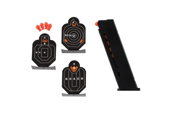 Pistol med skumkugler og mål
