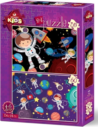 Puzzlesæt med rumtema 35 + 60 brikker ART PUZZLE