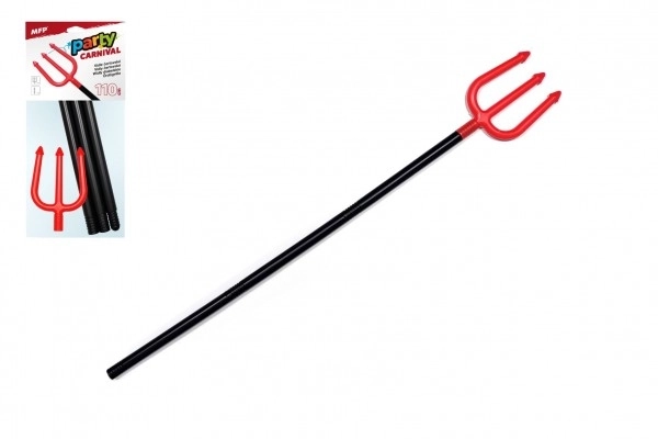 Djævlesammenfoldelig plastik 110 cm på kort 17x41 cm karneval