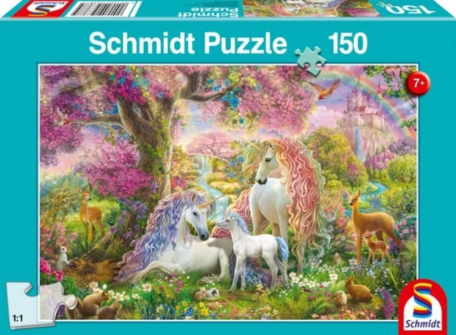 SCHMIDT Puzzle Blomster og enhjørninger 150 brikker