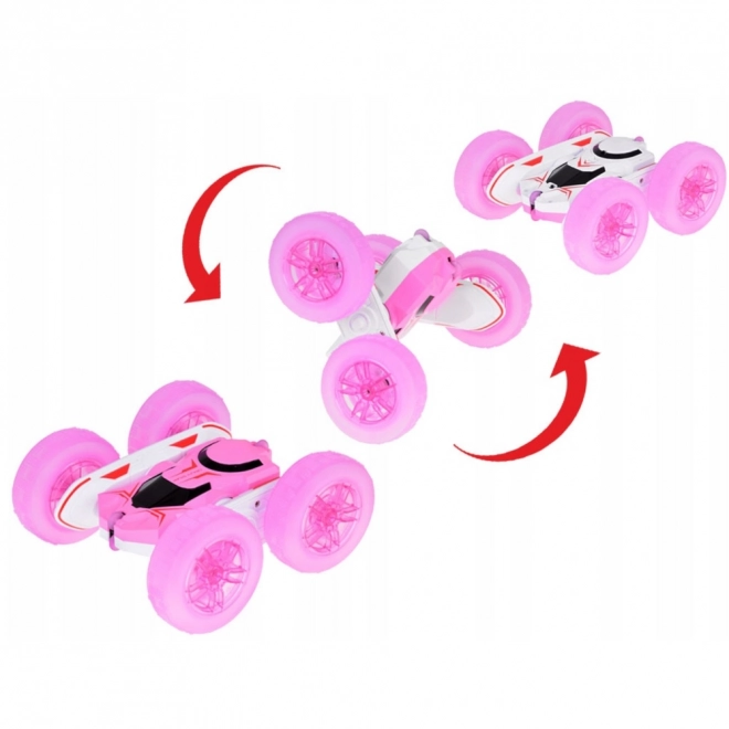 Pink stuntbil med fjernbetjening 360°