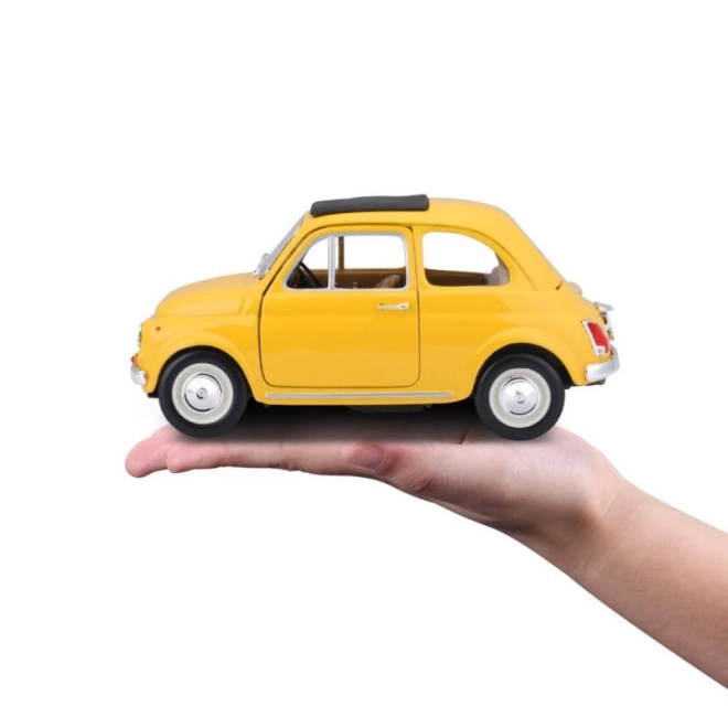 Bburago model bil Fiat 500 F 1965 gul 1:24