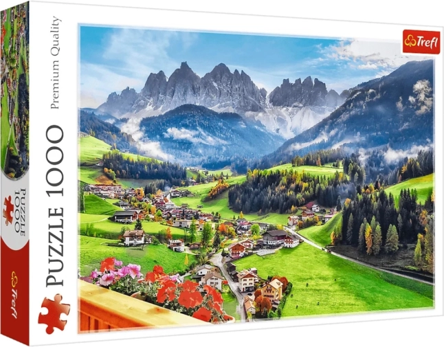 Puslespil 1000 brikker – St. Magdalena, Dolomitterne, Italien Trefl