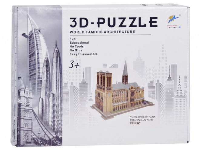 3D Puslespil Katedral Notre-Dame i Paris