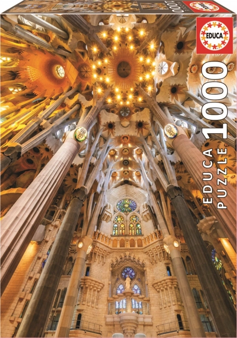 EDUCA Puzzle Sagrada Familia - interiør, Barcelona (Spanien) 1000 brikker