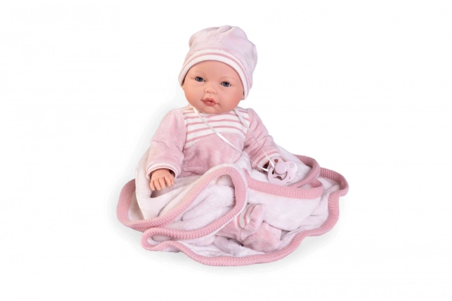 Antonio Juan 14155 BIMBA - blunke babydukke med lyde og blødt stofkrop - 37 cm