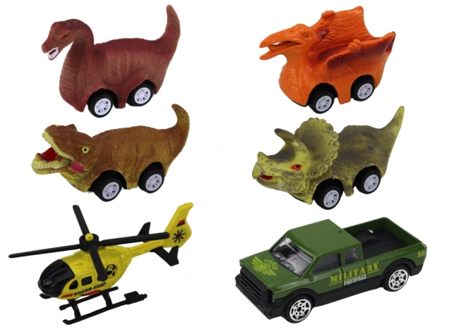 Dinosaur Transport Lastbil 6stk Lys Lyd Grøn
