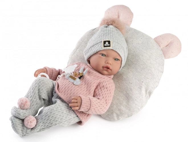 Guca 957 NEUS - realistisk dukke baby med lyde og blødt stoflegeme - 38 cm