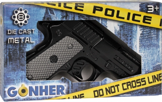 Politi pistol sort metal 8 skud