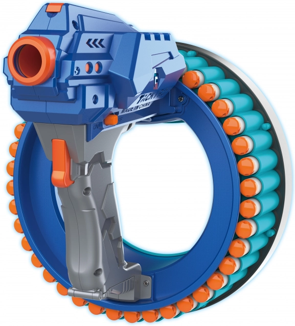 Pistol med skumprojektiler med roterende magasin 21 cm