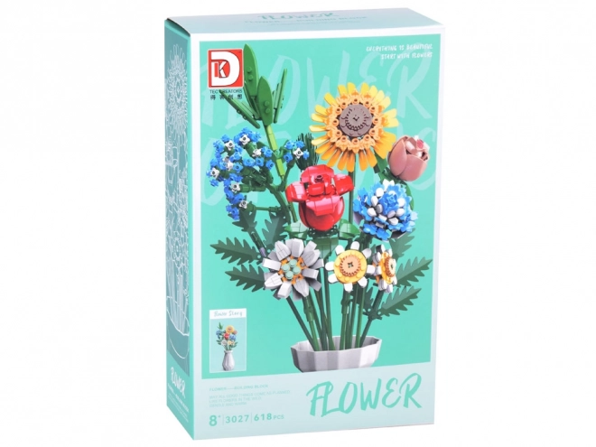Teknisk byggesæt Engblomster med vase 618 stykker