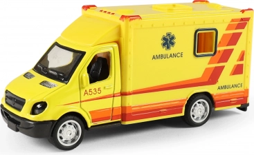 Ambulance i metal og plast med optræksmotor