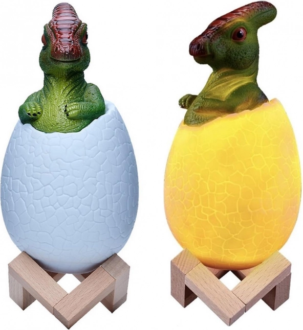 Nat-LED-lampe dinosaur i dinosaurusæg RGB til børn