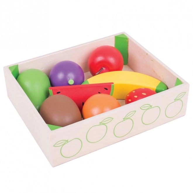 Kasse med frugt trælegetøj Bigjigs Toys