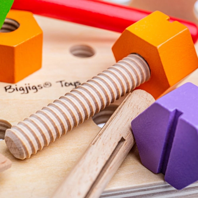 Træværksted og værktøjskasse 2i1 Bigjigs Toys