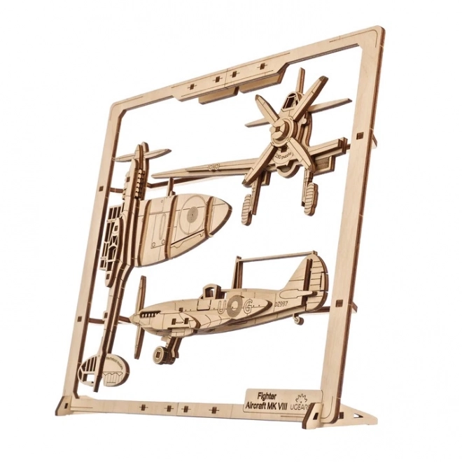 Ugears træ mekanisk puslespil Jagerfly