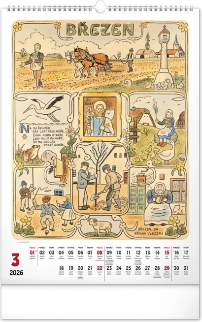 Vægkalender Josef Lada 2026