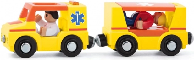 Ambulance med trailer og figurer