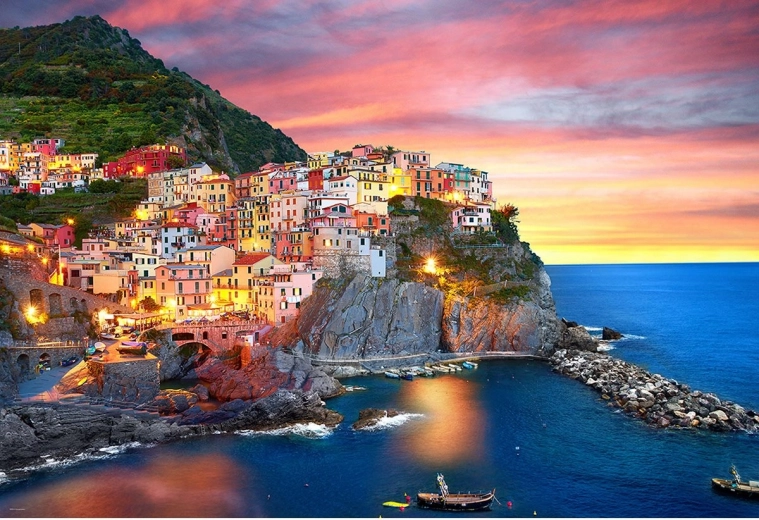 Puslespil Manarola ved skumring Italien 2000 brikker