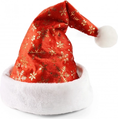 Julehat med gyldne snefnug