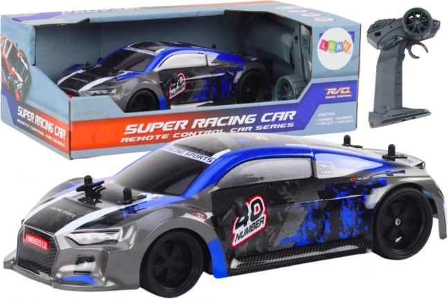 RC-bil 1:18 med gummihjul til drift, blå
