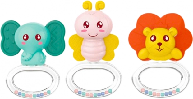 Sæt af rangler og bideringe til baby Dyr 6 stk