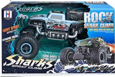 RC-bil Rock Shark med tågeeffekt – blå